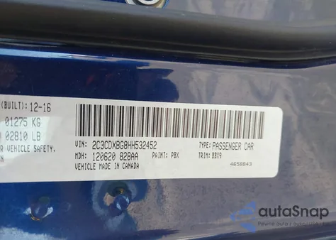 2017 Dodge Charger Se Rwd z USA, uszkodzony, nr VIN 2C3CDXBG8HH532452